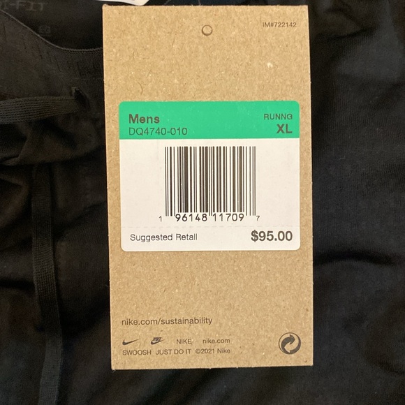 Nike Phenom Knit Running Athletic Pants Dri-FIT DQ4740-010 Black Men's NWT - Picture 11 of 12